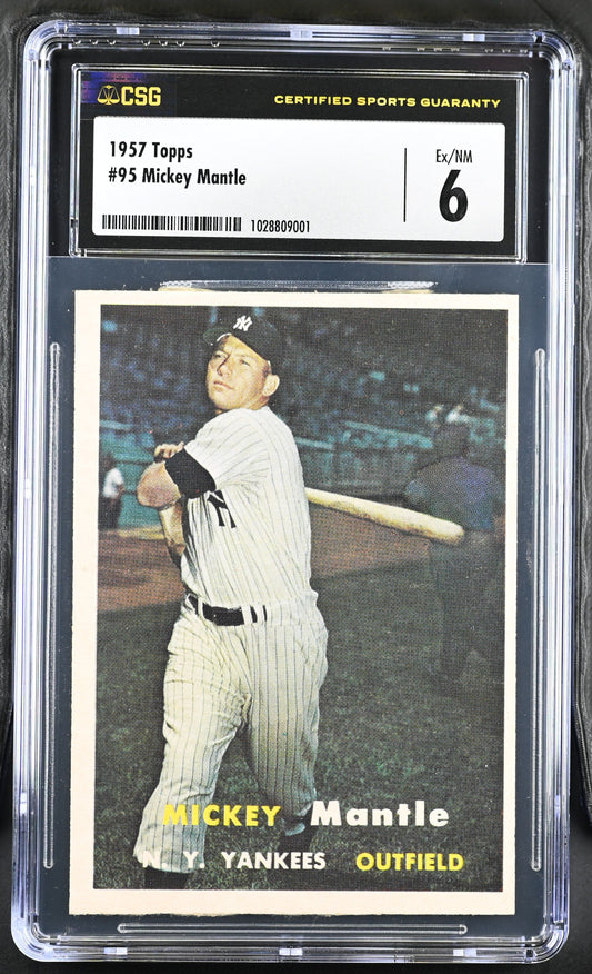 1957 TOPPS MICKEY MANTLE #95 CSG 6