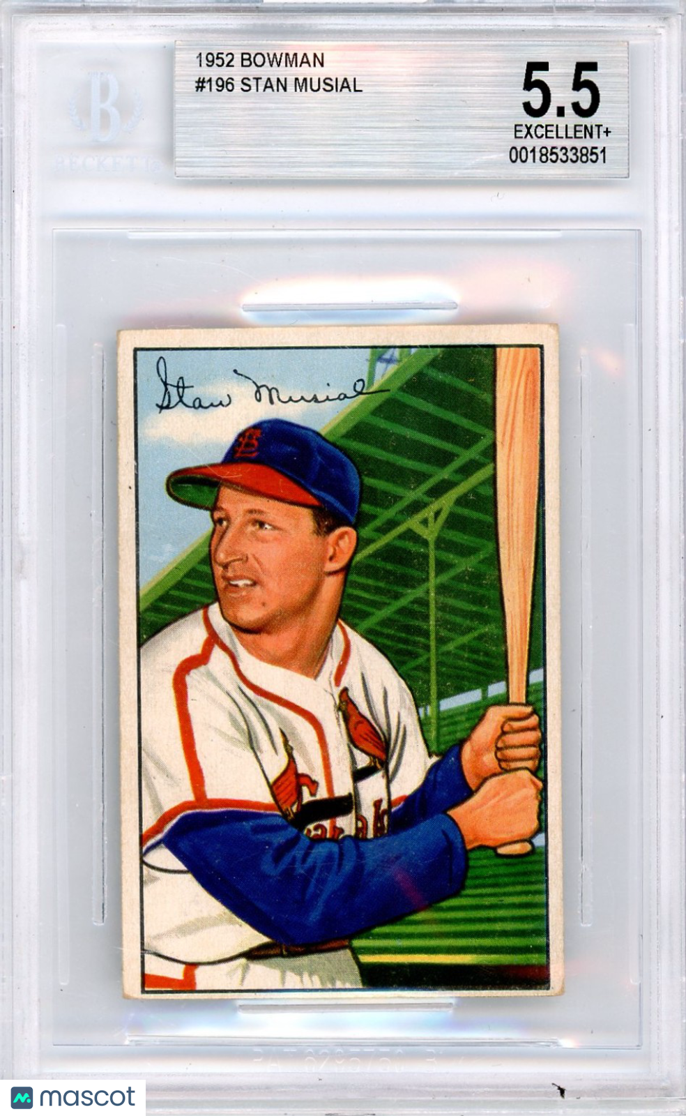 1952 Bowman Stan Musial #196 BVG 5.5