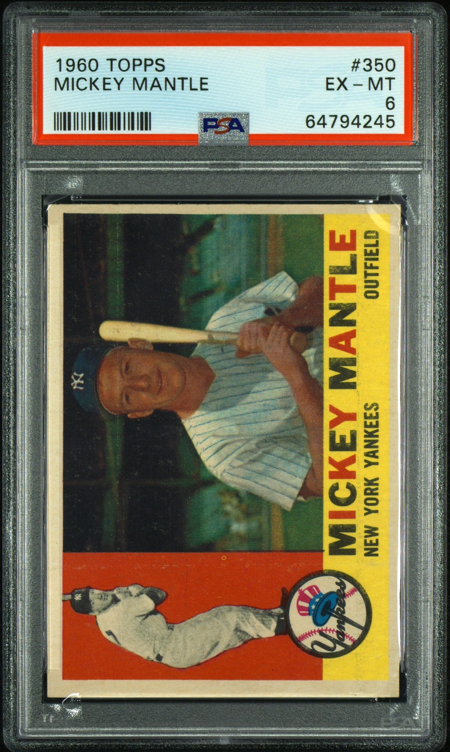 1960 TOPPS MICKEY MANTLE #350 PSA 6