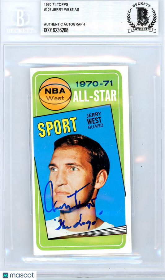 1970 Topps Jerry West AS #107 BVG Authentic BAS Auto Authentic