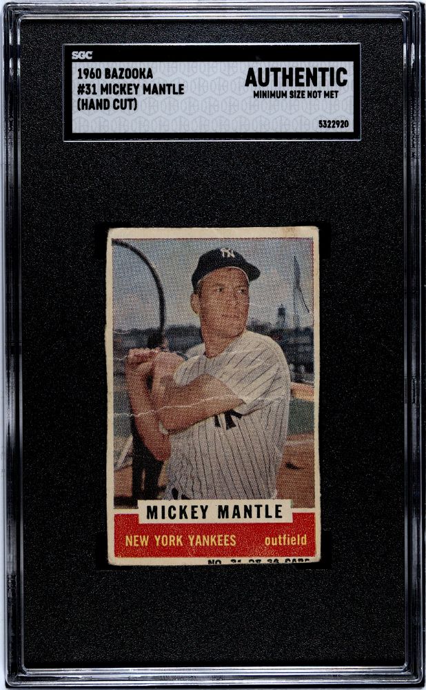 1960 MICKEY MANTLE BAZOOKA #31 SGC AUTHENTIC