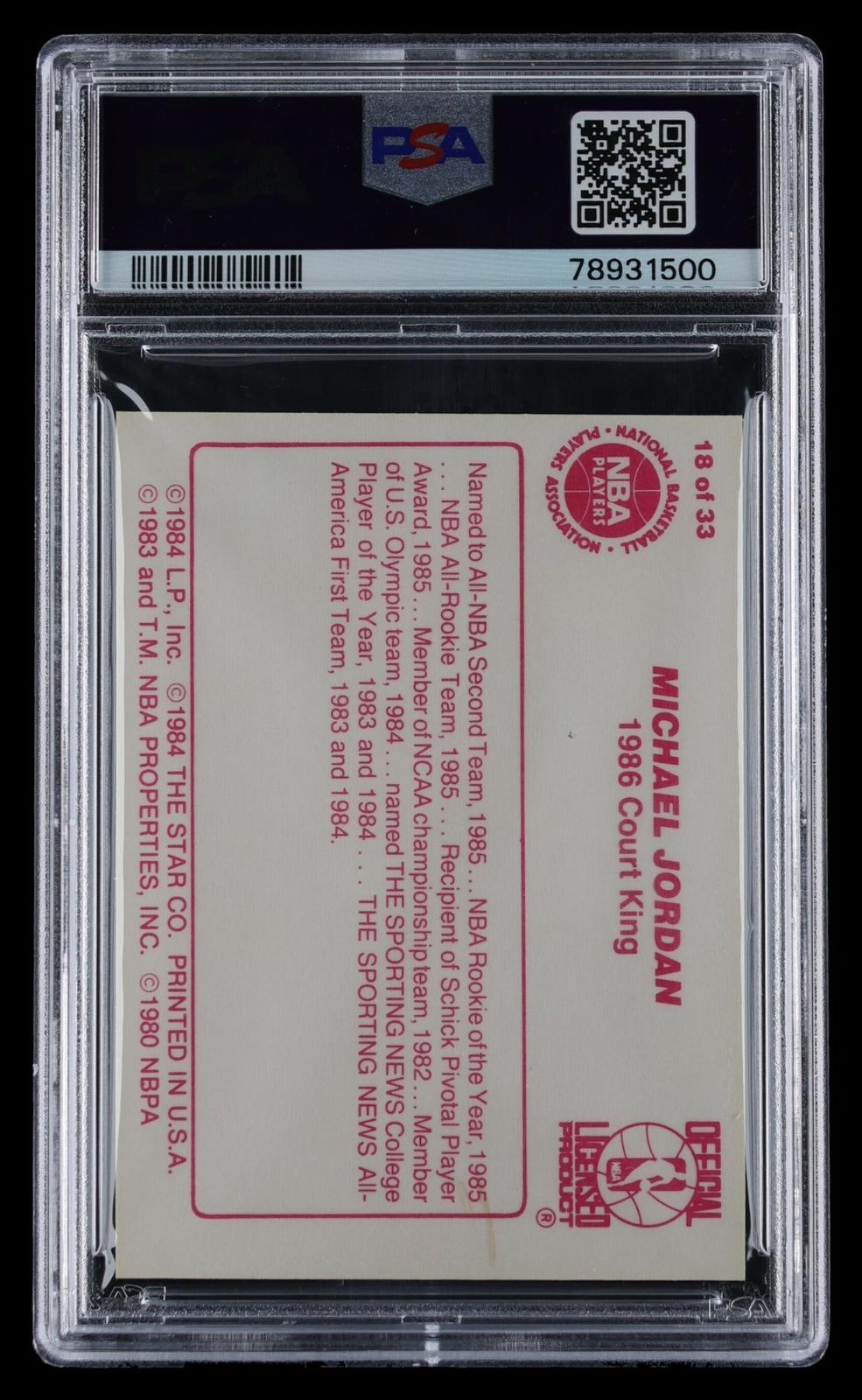 1986 Star Court Kings Michael Jordan #18 PSA 9 MBA Bronze