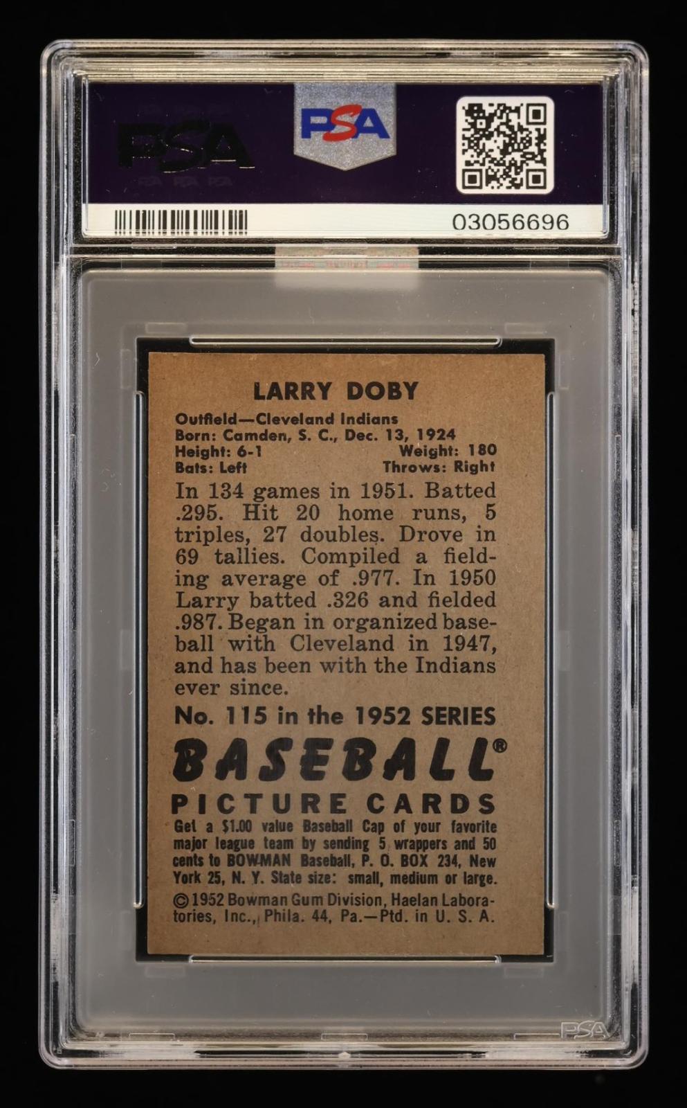 1952 Bowman Larry Doby #115 PSA 8
