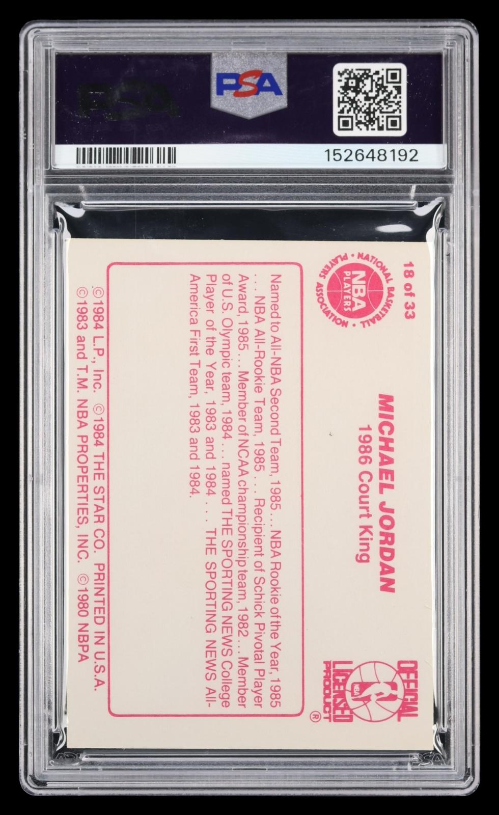 1986 Star Court Kings Michael Jordan #18 PSA 7 MBA Bronze