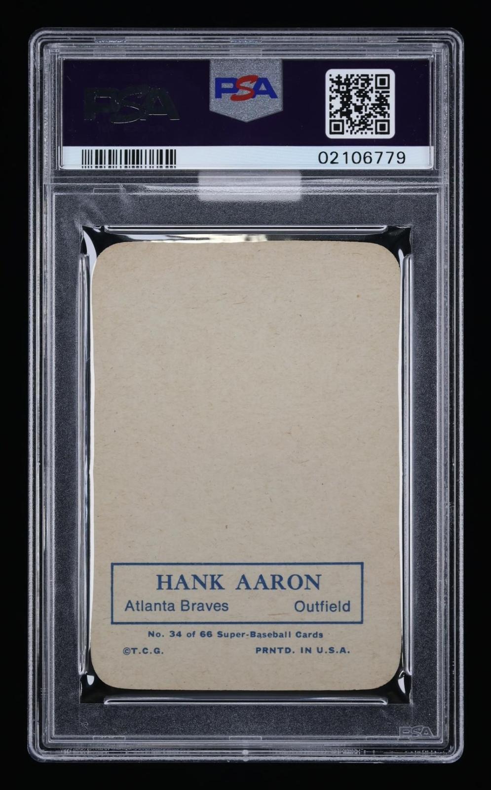 1969 Topps Super Hank Aaron #34 PSA 10