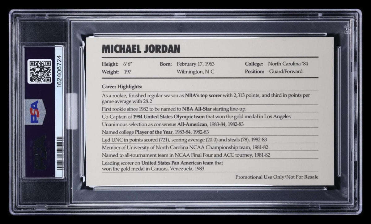 1985 Nike Michael Jordan Promo PSA 8 MBA Bronze