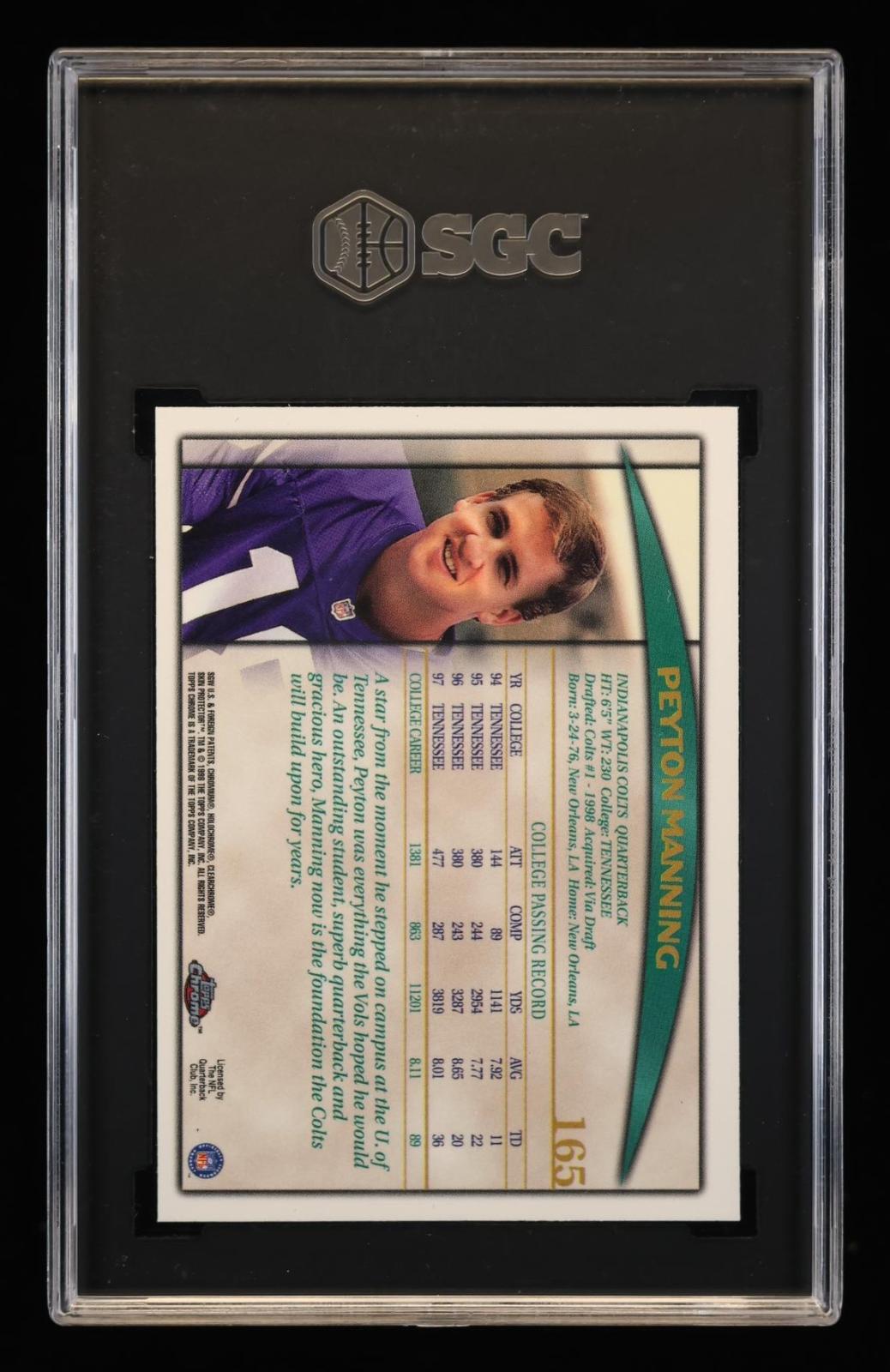 1998 Topps Chrome Peyton Manning #165 SGC 9.5