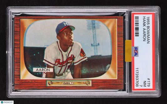 1955 Bowman Hank Aaron #179 PSA 7 MBA Gold