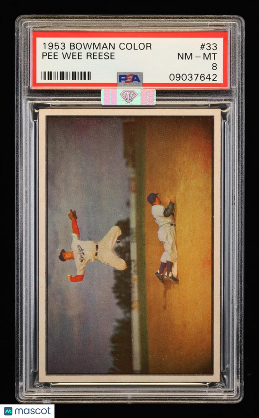 1953 Bowman Color Pee Wee Reese #33 PSA 8