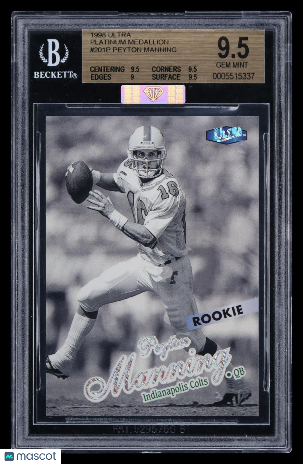 1998 Ultra Platinum Medallion Peyton Manning #201P BGS 9.5