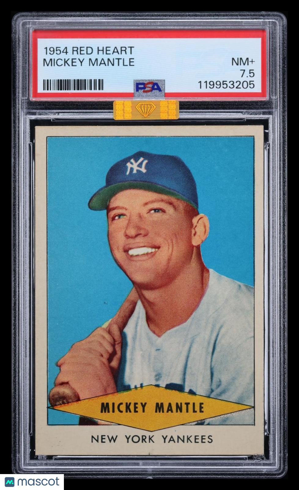 1954 Red Heart Mickey Mantle PSA 7.5