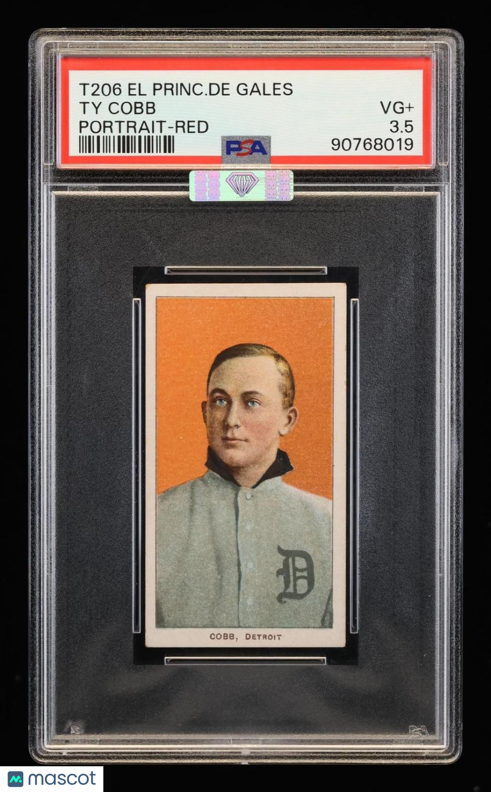 1909-11 T206 El Principe De Gales Ty Cobb Portrait Red PSA 3.5