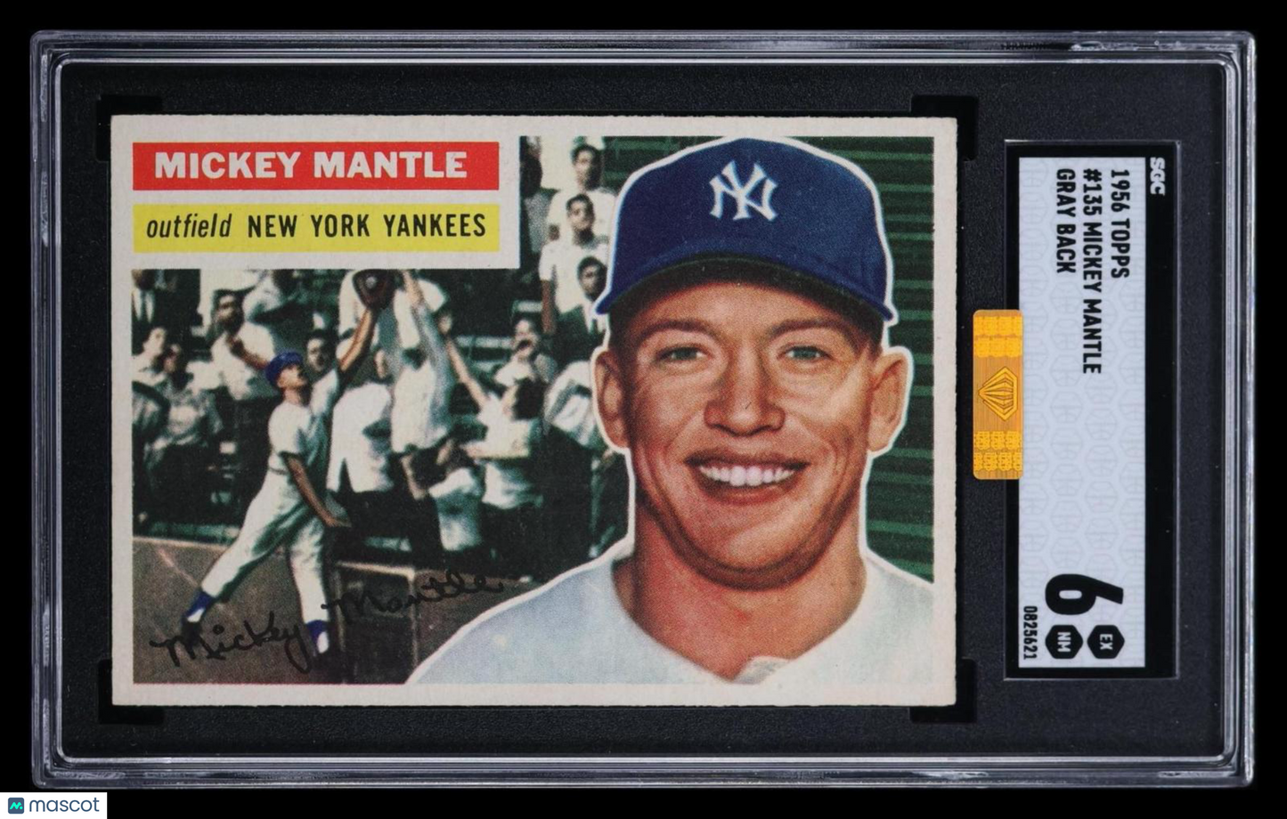 1956 Topps Mickey Mantle #135 Gray Back SGC 6