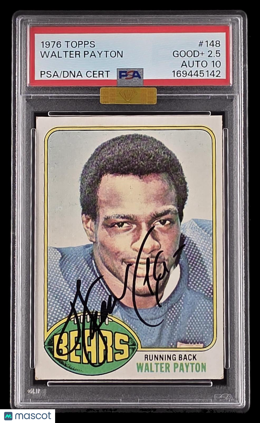 1976 Topps Walter Payton #148 PSA 2.5 Auto 10 MBA Gold