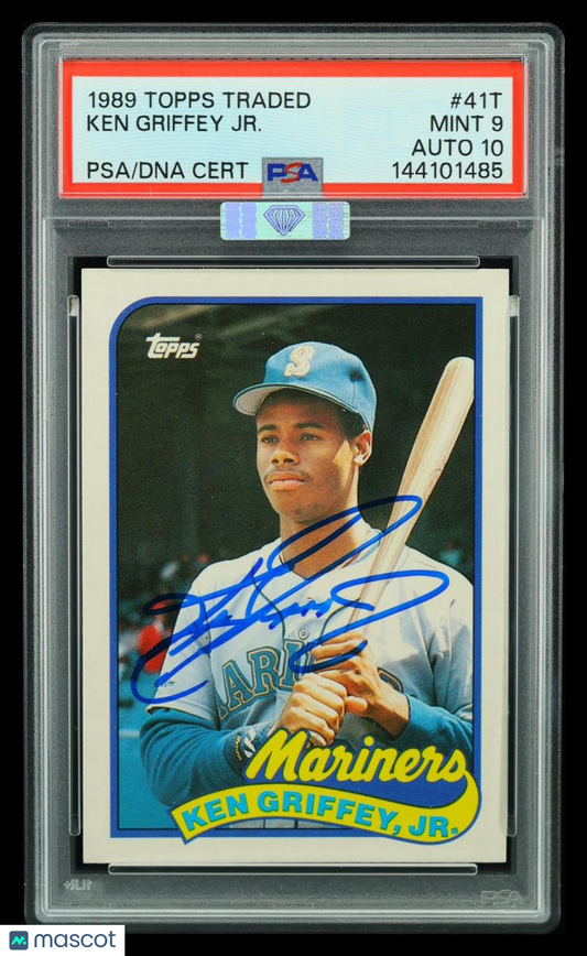 1989 Topps Traded Ken Griffey JR. #41T PSA 9 Auto 10