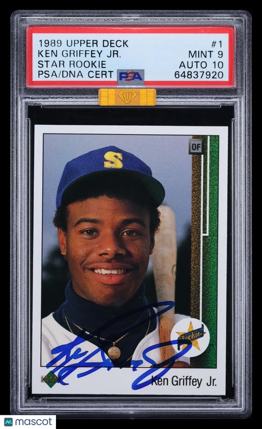 1989 Upper Deck Ken Griffey JR. #1 Star Rookie PSA 9 Auto 10