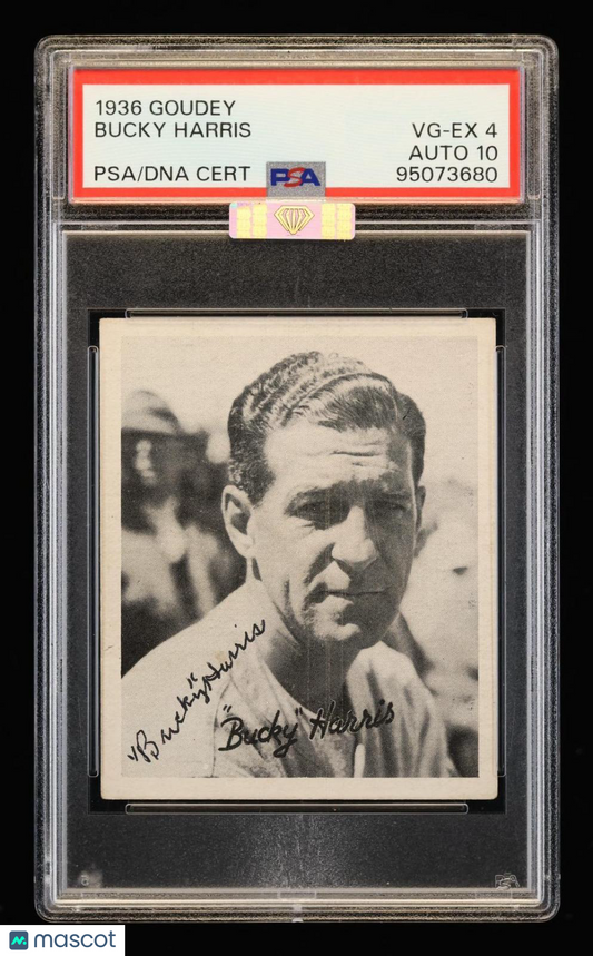 1936 Goudey "bucky" Harris PSA 4 Auto 10