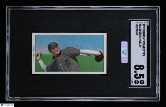1909 Piedmont Cigarettes (T206) George Mullin Throwing SGC 8.5