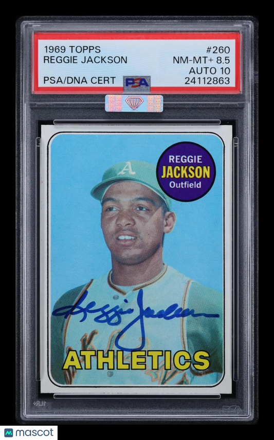 1969 Topps Reggie Jackson #260 PSA 8.5 Auto 10