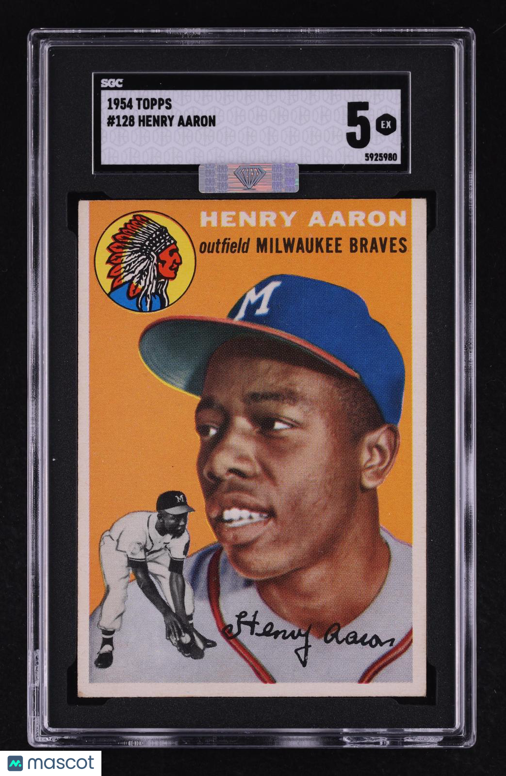 1954 Topps Henry Aaron #128 SGC 5 MBA Silver