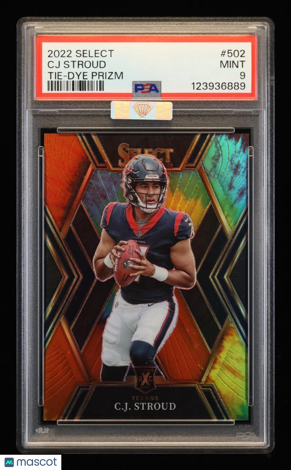 2022 Panini Select CJ Stroud #502 Tie Dye Prizm PSA 9