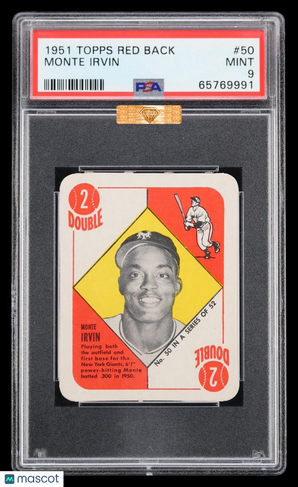1951 Topps Red Back Monte Irvin #50 PSA 9 MBA Bronze