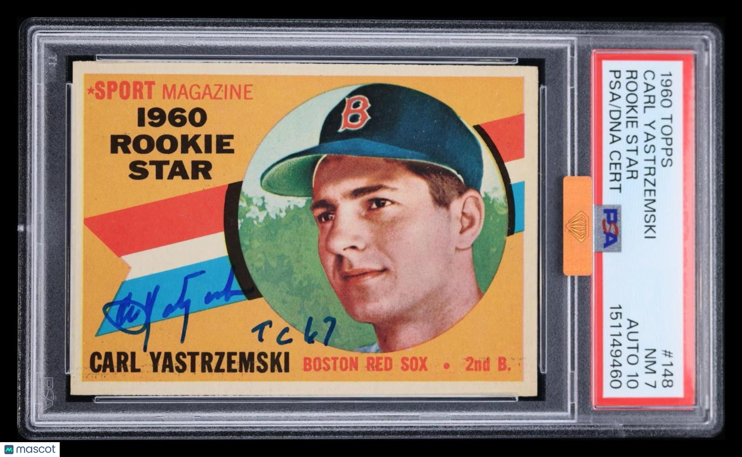 1960 Topps Carl Yastrzemski #148 Rookie Star MBA 7 PSA Auto 10