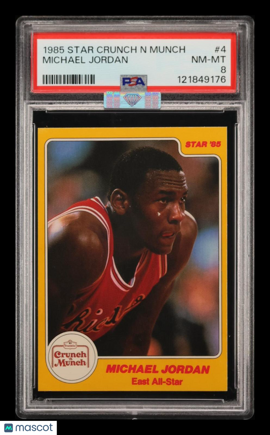 1985 Star Crunch 'N' Munch Michael Jordan #4 PSA 8 MBA Silver