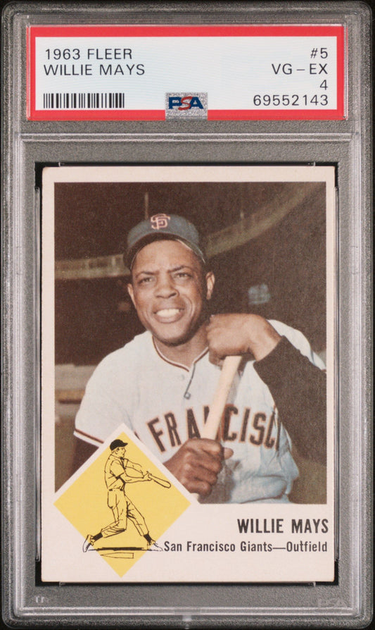 1963 FLEER WILLIE MAYS #5 PSA 4