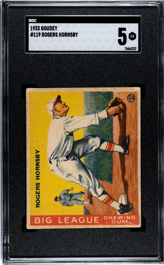 1933 GOUDEY ROGERS HORNSBY #119 SGC 5