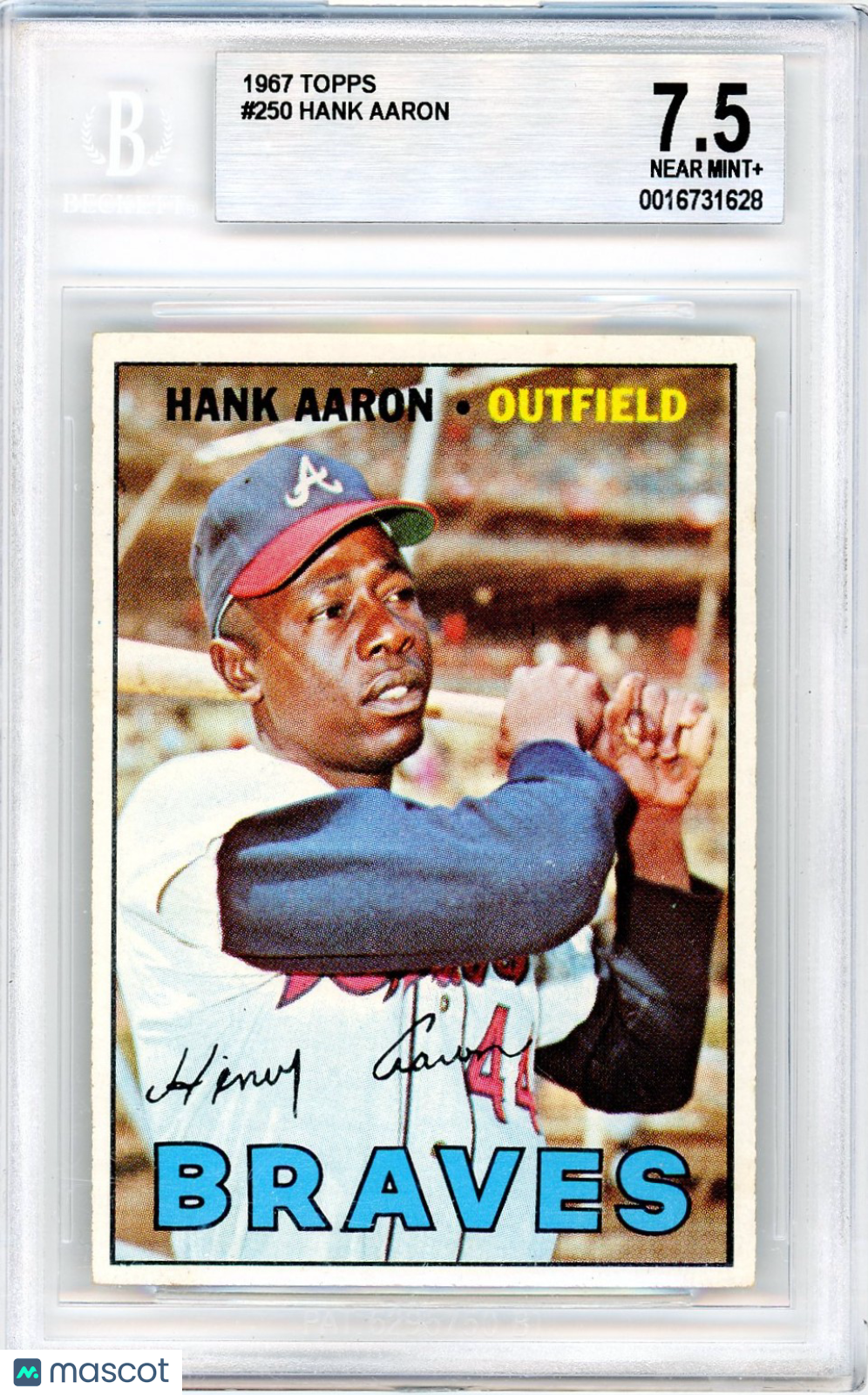 1967 Topps Hank Aaron #250 BGS 7.5 /Second