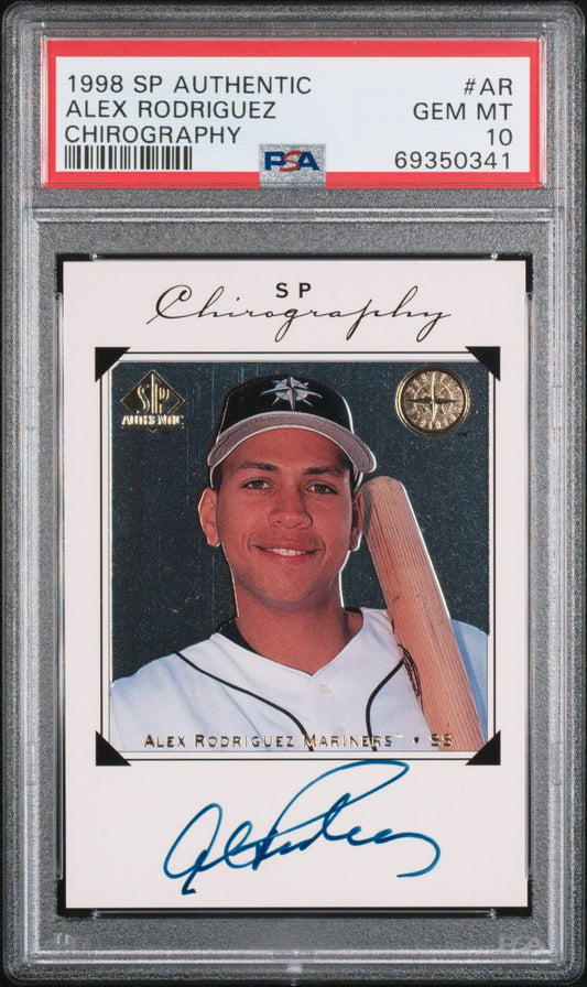 1998 ALEX RODRIGUEZ SP AUTHENTIC CHIROGRAPHY #AR PSA 10
