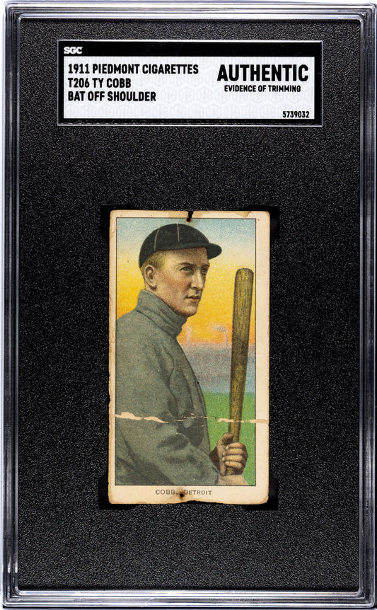 1911 COBB, TY PIEDMONT CIGARETTES (T206) BAT OFF SHOULDER SGC AUTHENTIC