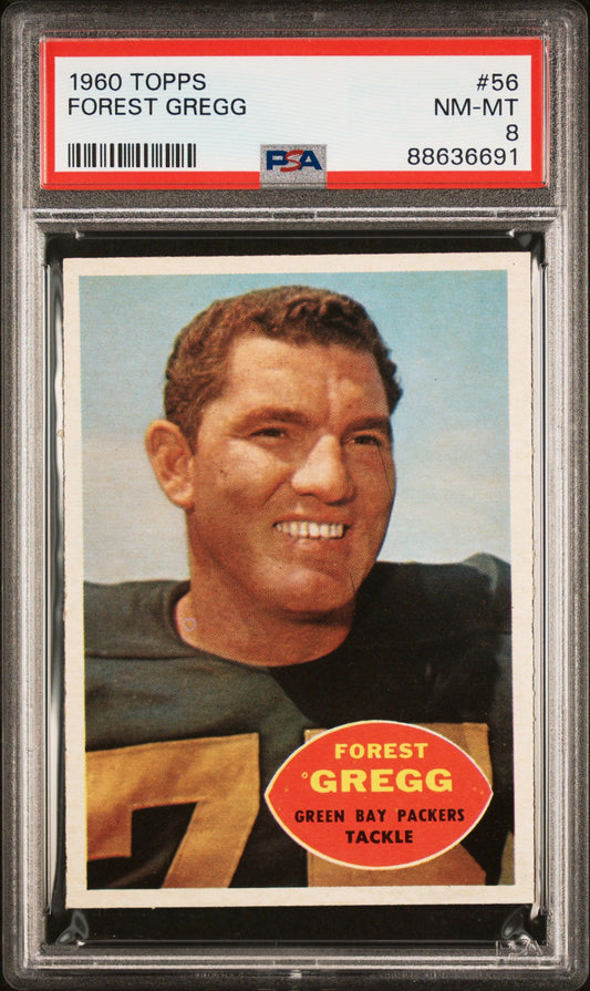 1960 TOPPS FOREST GREGG #56 PSA 8