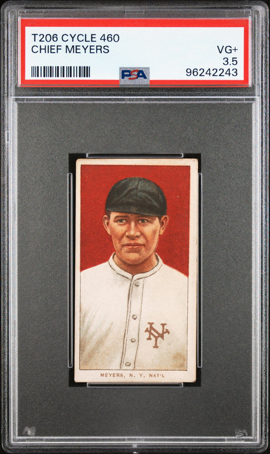 1909-11 CHIEF MEYERS T206 CYCLE 460 PSA 3.5