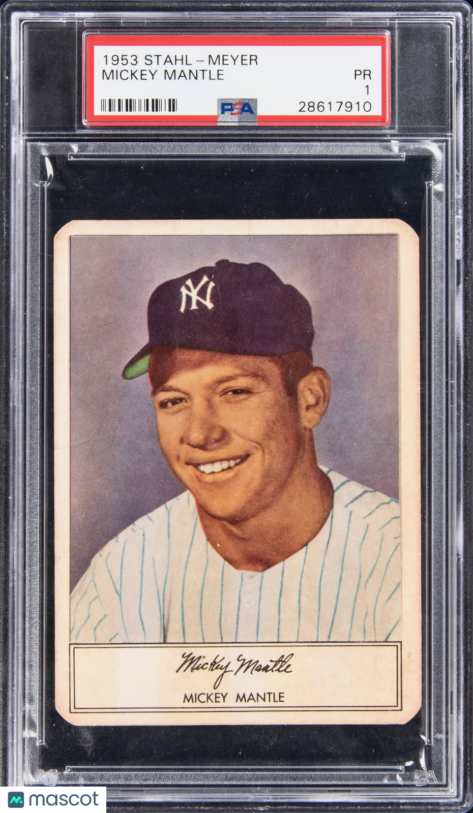 1953 Stahl-Meyer Franks Mickey Mantle PSA 1