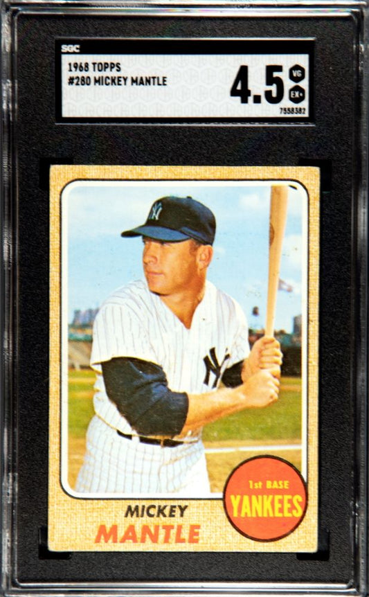 1968 TOPPS MICKEY MANTLE #280 SGC 4.5