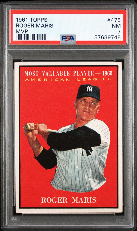 1961 TOPPS ROGER MARIS MVP #478 PSA 7