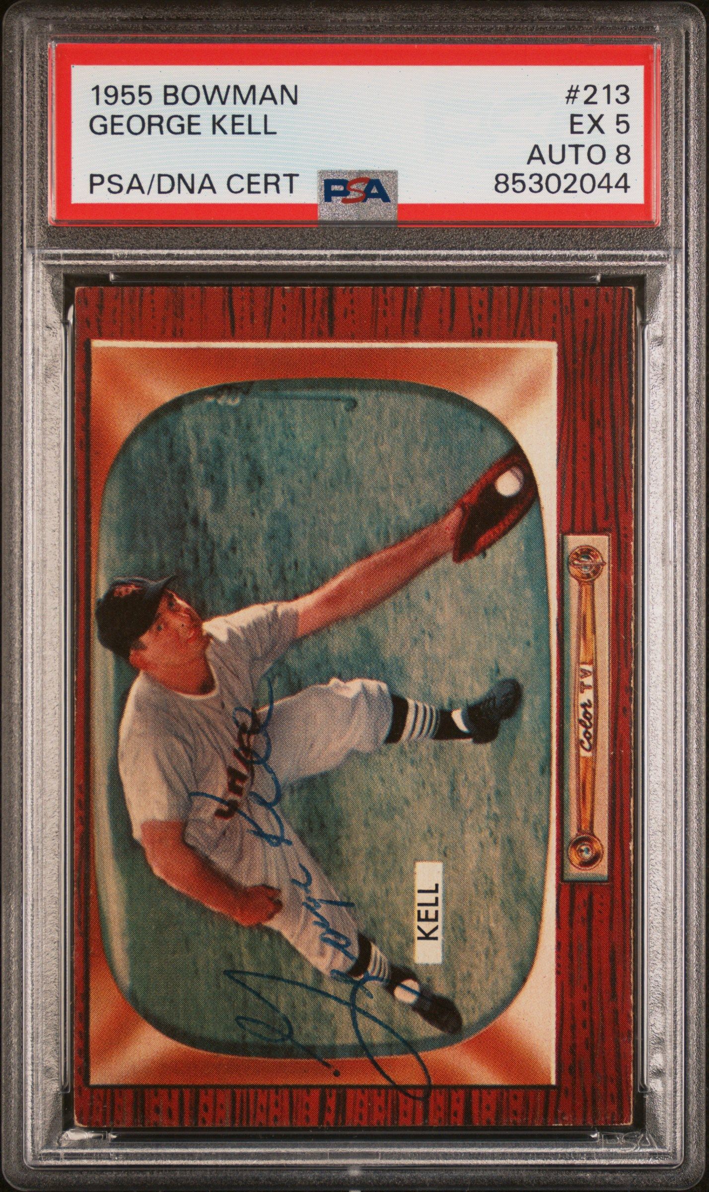 1955 BOWMAN GEORGE KELL #213 PSA 5 AUTO 8