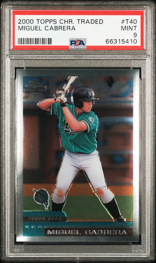 2000 TOPPS MIGUEL CABRERA CHROME TRADED #T40 PSA 9