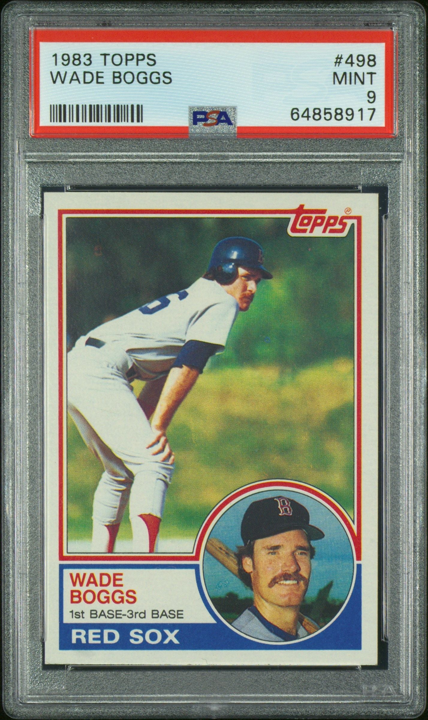 1983 TOPPS WADE BOGGS #498 PSA 9