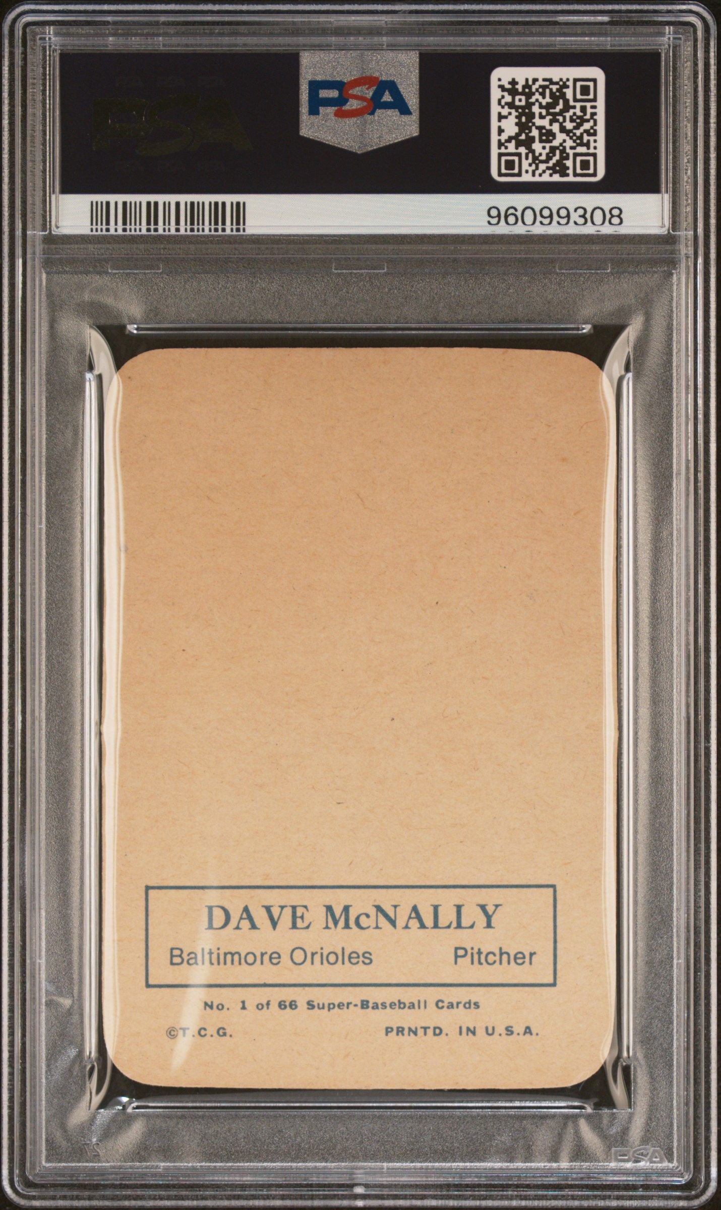 1969 TOPPS DAVE MCNALLY SUPER #1 PSA 9