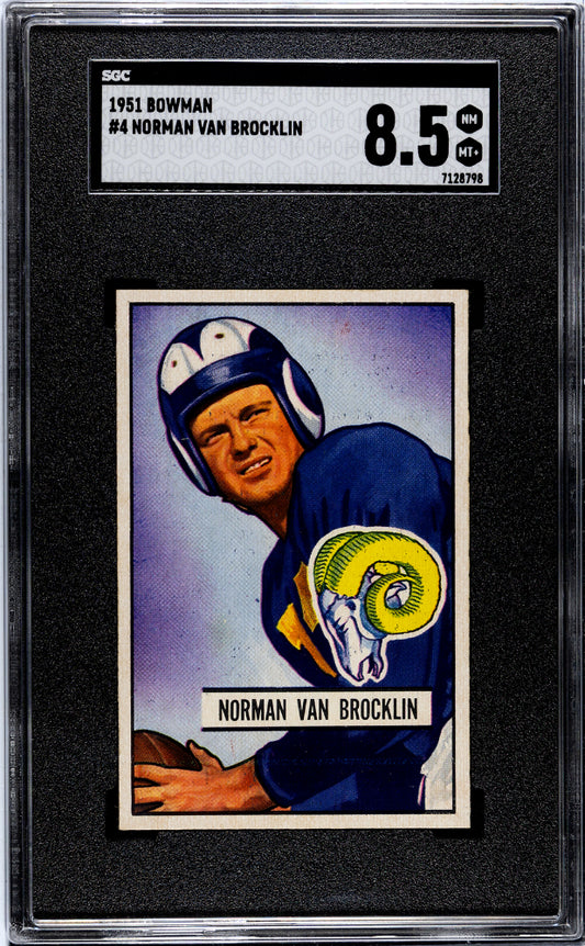1951 BOWMAN NORMAN VAN BROCKLIN #4 SGC 8.5