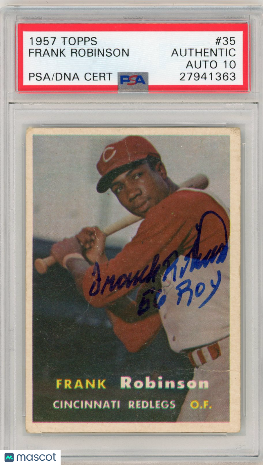 1957 Topps Frank Robinson #35 PSA A Auto 10