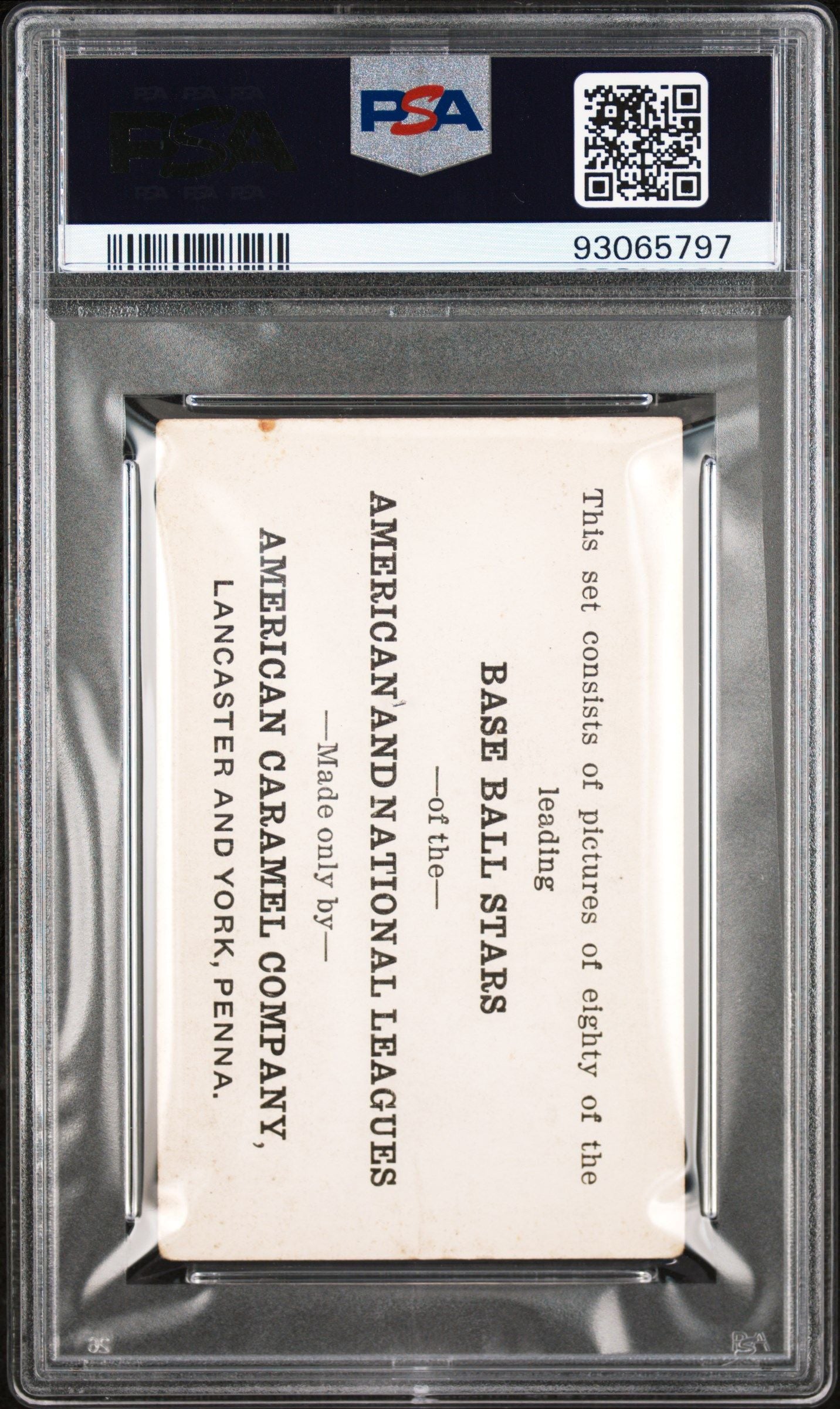 1921 TRIS SPEAKER E121 AMERICAN CARAMEL SERIES OF 80 MGR.FRONT-LG.PROJECTION PSA 2