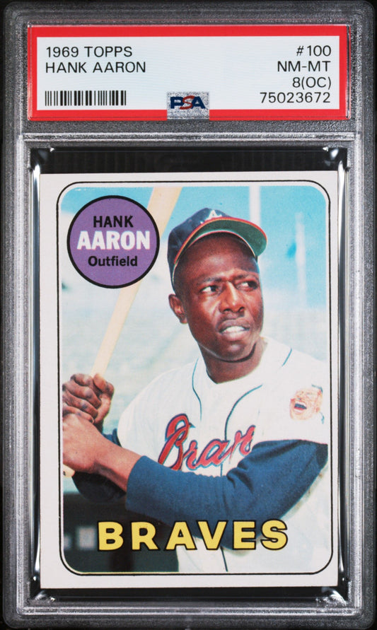 1969 TOPPS HANK AARON #100 PSA 8