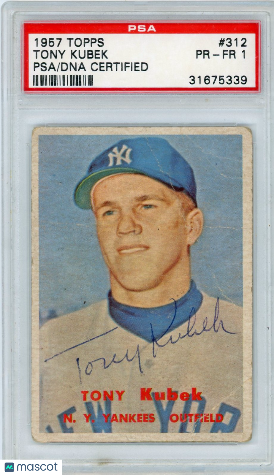 1957 Tony Kubek PSA A Auto 1