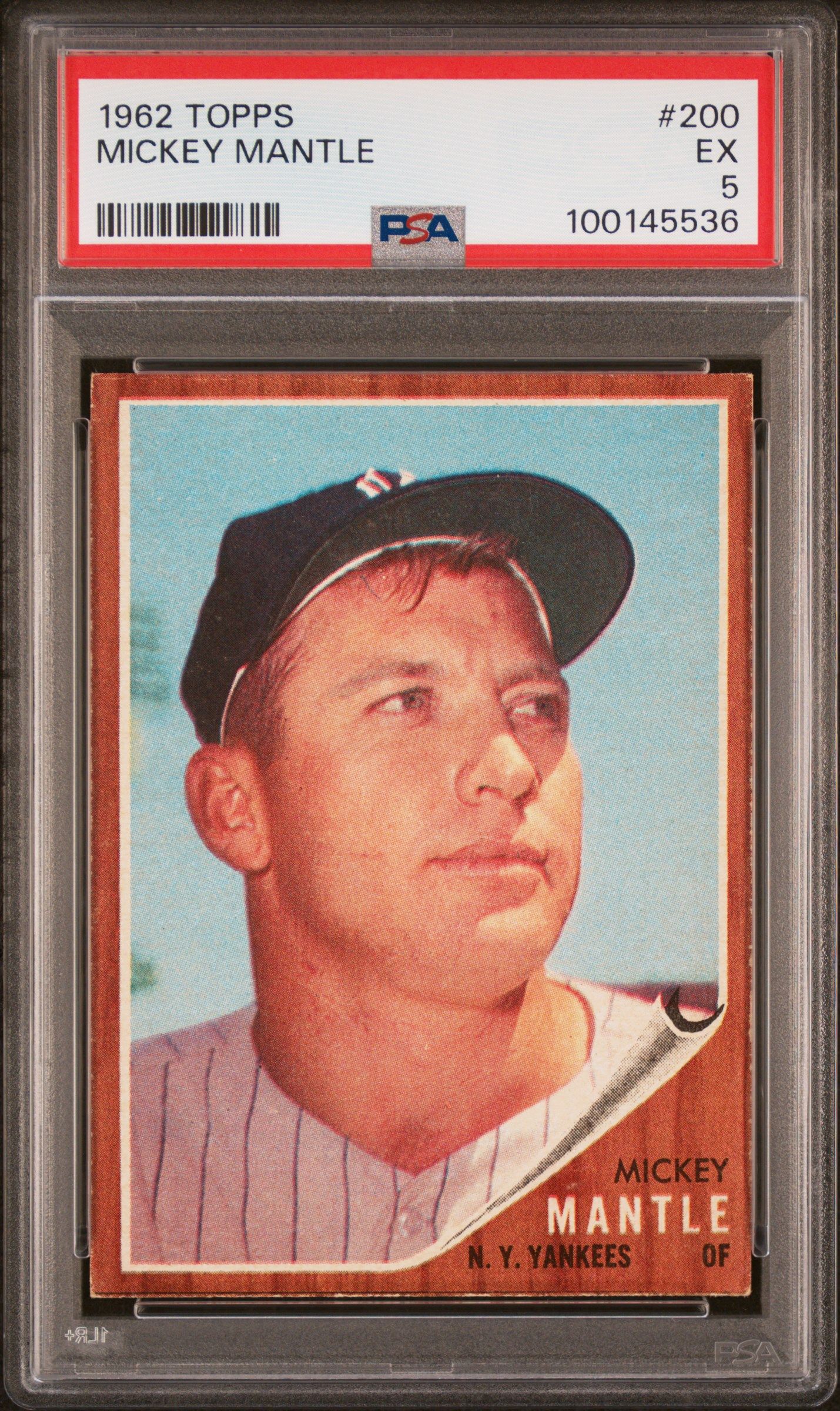 1962 TOPPS MICKEY MANTLE #200 PSA 5