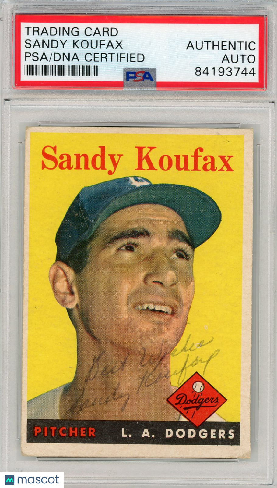 1960 Sandy Koufax PSA A Auto A