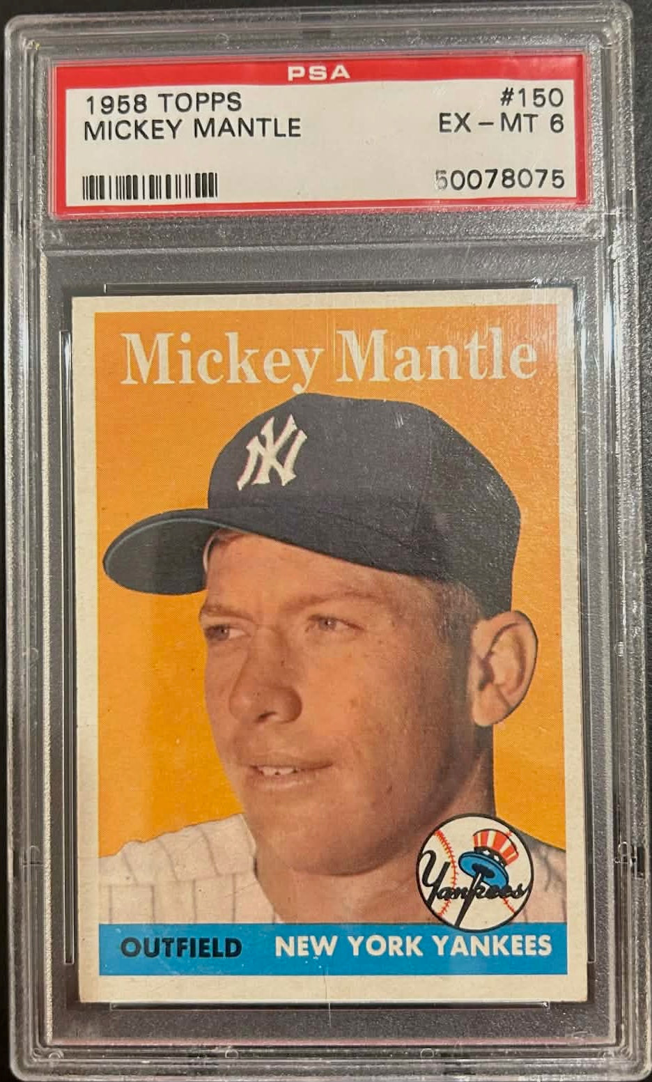 1958 Topps Mickey Mantle #150 PSA 6